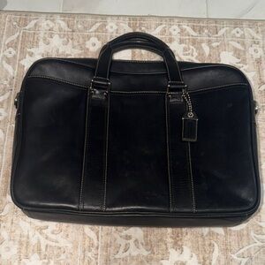 Coach Black Leather Laptop Bag/briefcase